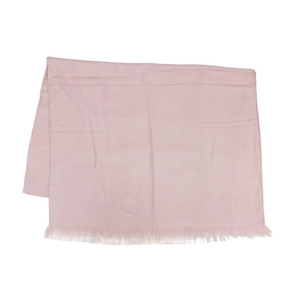 HERMES New Libris Cashmere and Silk Stole/Scarf Large Jacquard Weave Pink